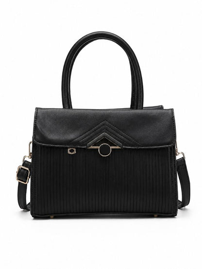 Premium Black Women Handbag with Adjustable Sling Strap