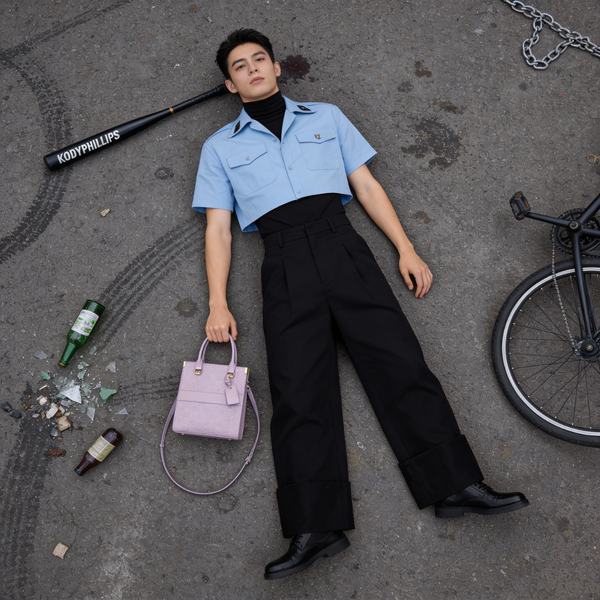 EMPORIO LARGE Purple TOTE BAG