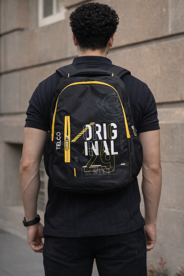 Trendy Telgo Stylish Yellow Printed Backpack