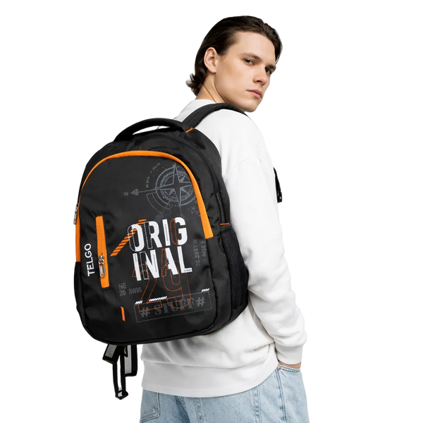 Trendy Telgo Stylish Orange Printed Backpack