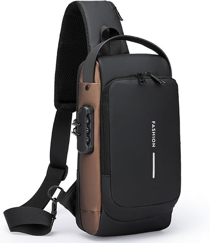 Anti-theft sling bag with a USB charging cable