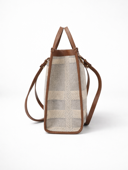 Premium Canvas & PU Leather Travel Tote Coffee Bag for Women