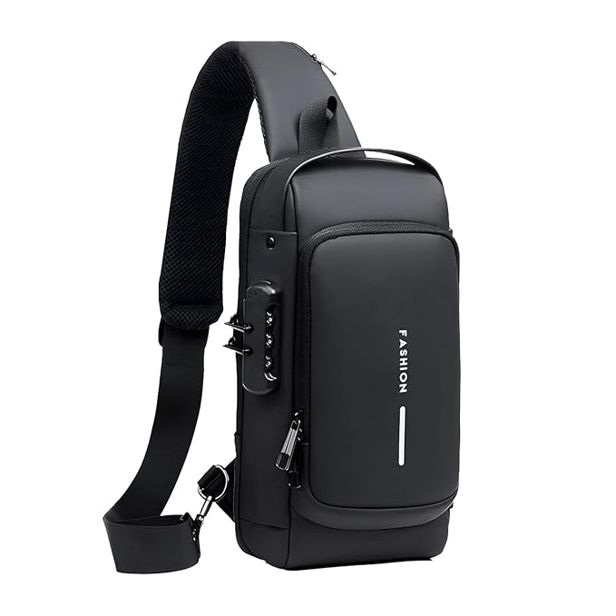 Anti-theft sling bag with a USB charging cable