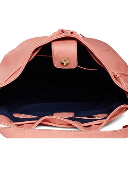 Stylish Drawstring Bucket Pink Sling Bag for Women