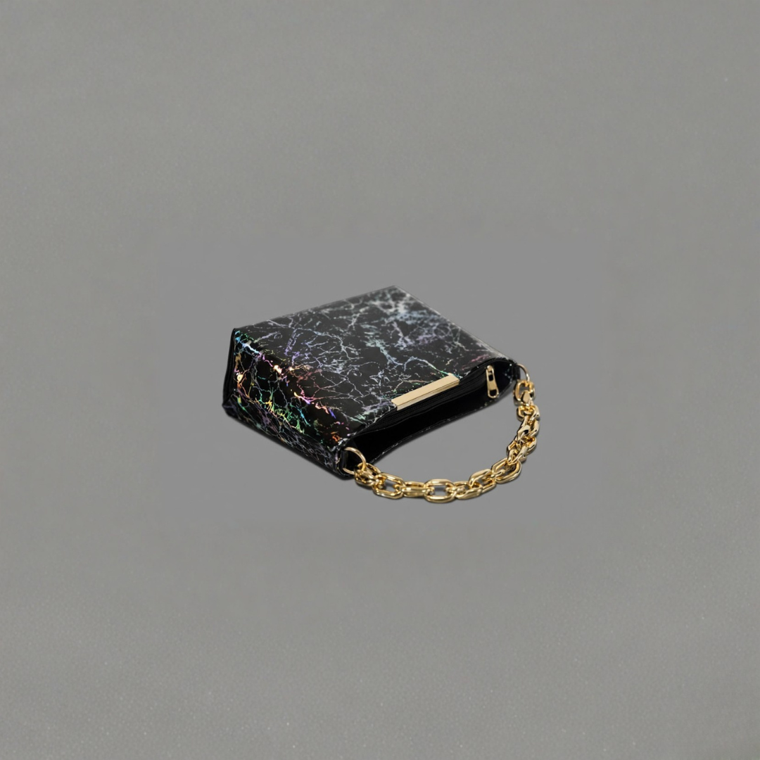 Black Holographic Chain Handbag
