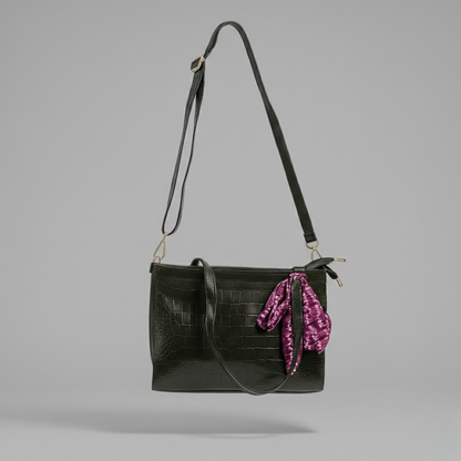 Green Croc-Texture Women’s Tote Bag