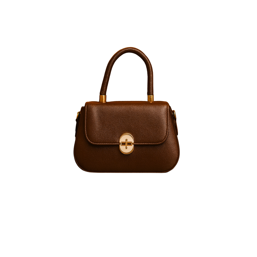 Elegant Brown Textured PU Leather Mini Shoulder & Sling Bag for Women