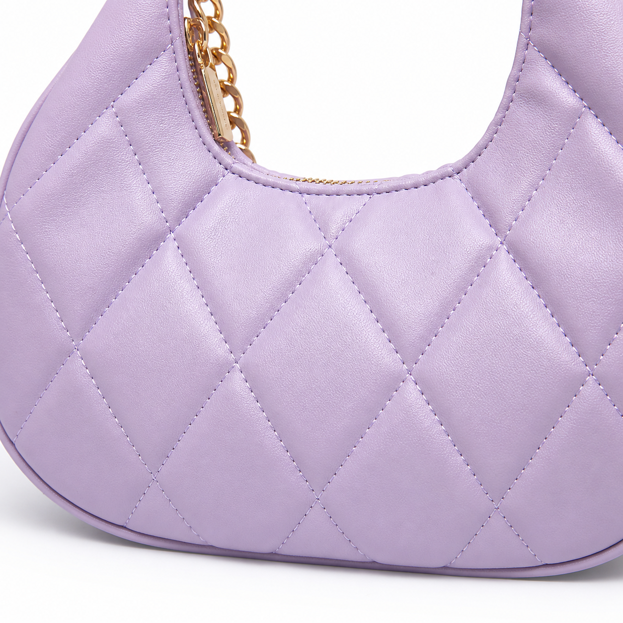 QUILTED LUXE PURPLE CHAIN SHOULDER BAG